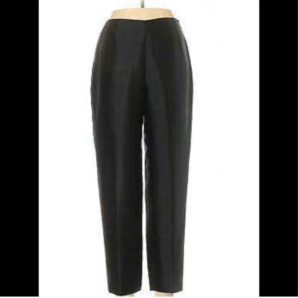 Ann Taylor Silk Pants Trousers Black Size 10 - Picture 2 of 7